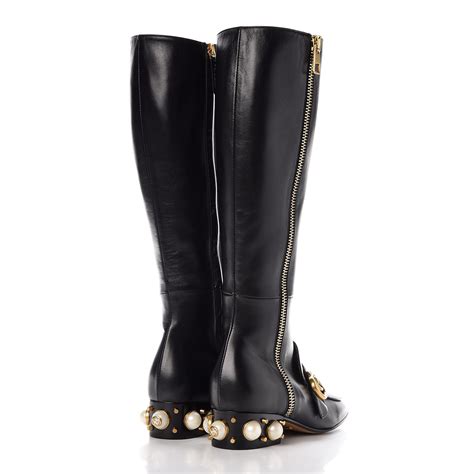 gucci nappa charlotte boots|GUCCI NAPPA CHARLOTTE BLACK LEATHER KNEE .